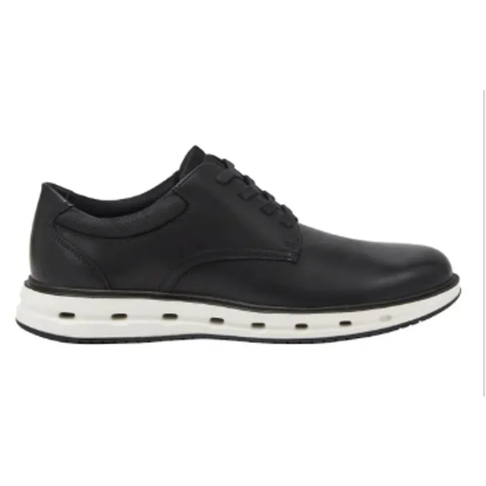 Lands' End Mens Size 11 Black Faux Leather Lace Up Sport Oxford Casual Shoes